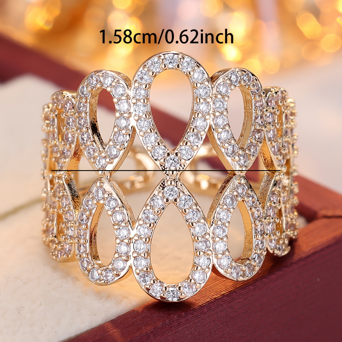 Women's Vintage-Inspired Open Ring, Copper with Golden Plating